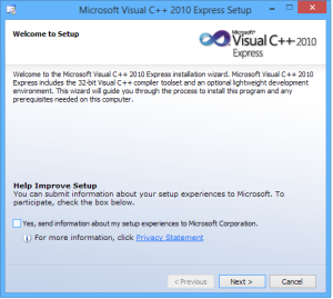 Installing Microsoft C++ Express 2010